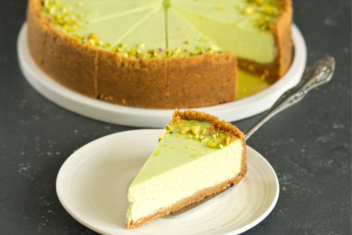Una cheesecake al pistacchio