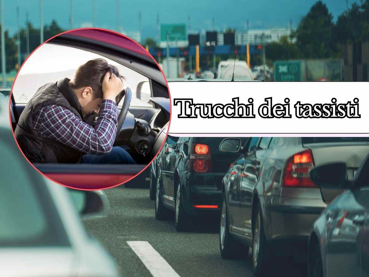 coda in autostrada e uomo disperato in auto