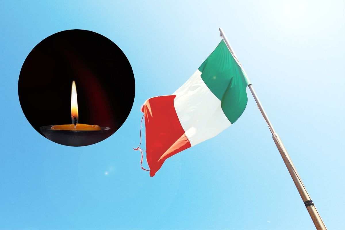 bandiera italia e candela